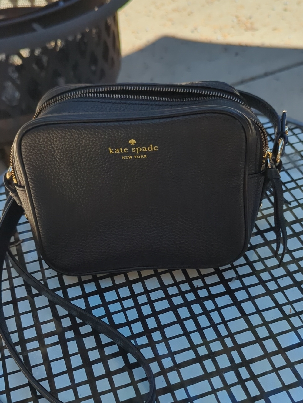 kate spade Black Pebbled Leather Crossbody Bag